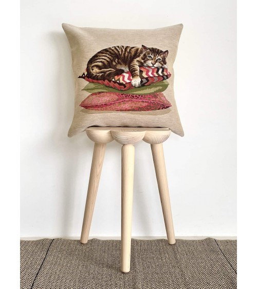 Chat tigré - Housse de coussin Yapatkwa coussins décoratifs pour canapé salon deco original suisse