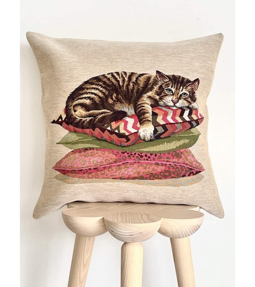 Chat tigré - Housse de coussin Yapatkwa coussins décoratifs pour canapé salon deco original suisse