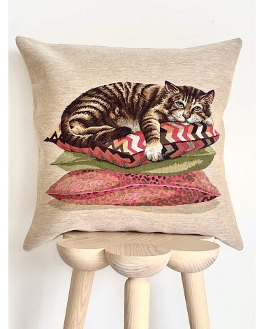 Chat tigré - Housse de coussin Yapatkwa coussins décoratifs pour canapé salon deco original suisse