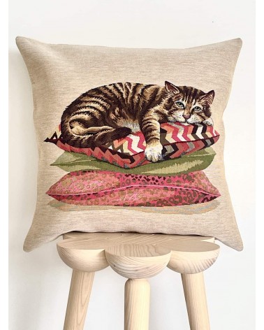 Tigerkatze, getigerte Katze - Kissenbezug Yapatkwa zierkissen sofa deko kissen kaufen dekokissen sofakissen
