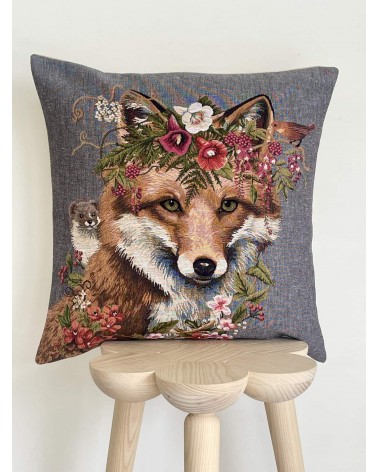 Fox and ermine - Cushion cover Yapatkwa decorative accent throw pillows cases sofa original