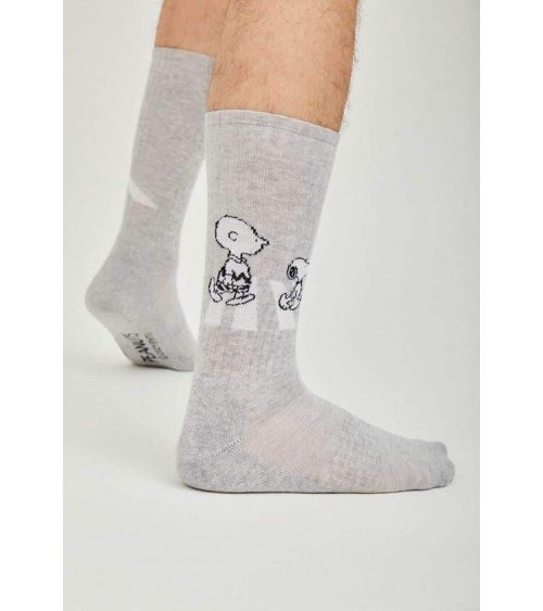 Be Snoopy Walk - Chaussettes originales en coton bio - Gris Besocks jolies pour femme originales pour homme chausset rigolote...