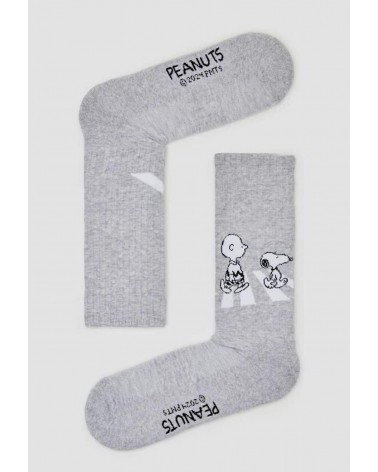 Be Snoopy Walk - Chaussettes originales en coton bio - Gris Besocks jolies pour femme originales pour homme chausset rigolote...