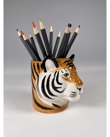 Tiger - Stiftehalter & Blumentopf Quail Ceramics schreibtisch büro kinder besteckbehälter make up pinselhalter