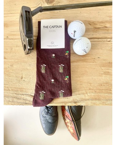 Golf - Calze in cotone bio The Captain Socks calze da uomo per donna divertenti simpatici particolari