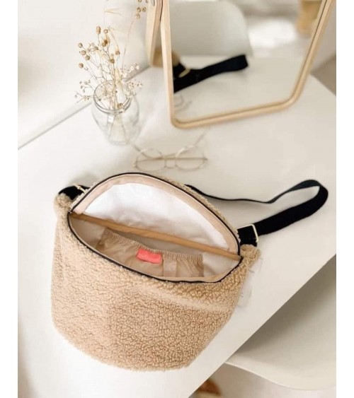 Sac banane à langer - Summer - Tissu bouclé beige Mellipou tendance original kitatori suisse