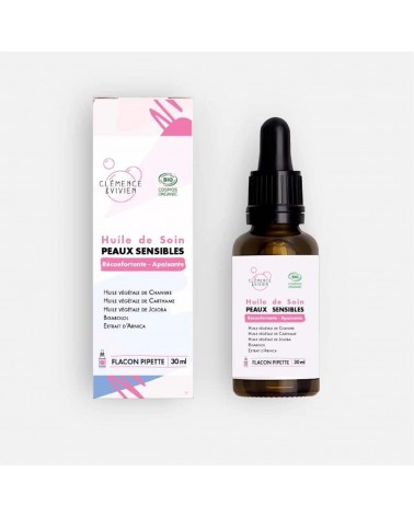 Skincare - Face oil for sensitive skin Clémence et Vivien vegan cruelty free cosmetic compagnies