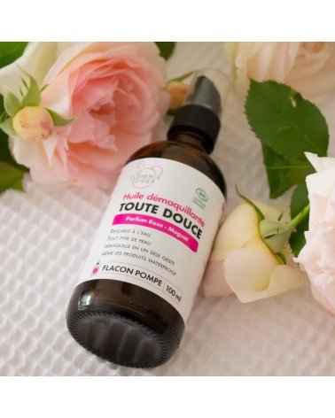 Huile démaquillante toute douce - Parfum rose muguet Clémence et Vivien cosmetique naturel de qualité vegan