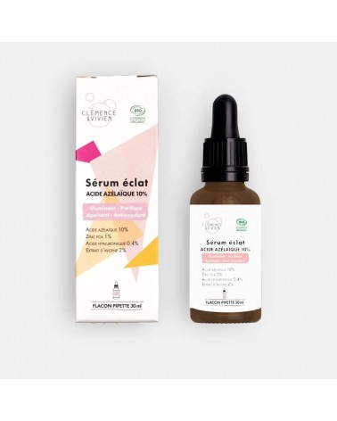 Sérum éclat à l'acide azélaïque 10% Clémence et Vivien cosmetique naturel de qualité vegan