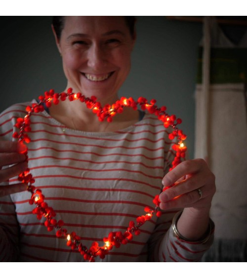 Love - Cuore di pon pon rosso - Decorazione luminosa Melanie Porter decorazioni luminose