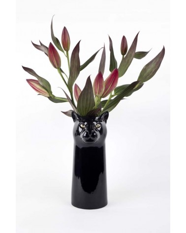 Pantera Nera - Grande vaso per fiori Quail Ceramics vasi eleganti per interni per fiori decorativi design kitatori svizzera