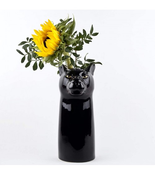 Panthère noire - Grand vase à fleurs en céramique Quail Ceramics design fleur décoratif original kitatori suisse