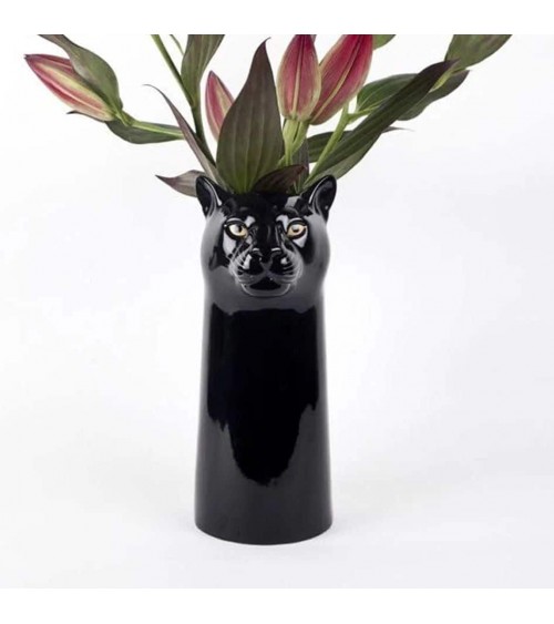 Pantera Nera - Grande vaso per fiori Quail Ceramics vasi eleganti per interni per fiori decorativi design kitatori svizzera