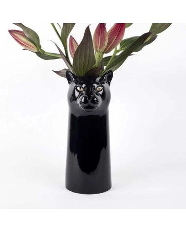 Pantera Nera - Grande vaso per fiori Quail Ceramics vasi eleganti per interni per fiori decorativi design kitatori svizzera