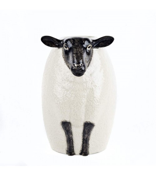 Mouton suffolk à tête noire - Grand vase à fleurs Quail Ceramics design fleur décoratif original kitatori suisse