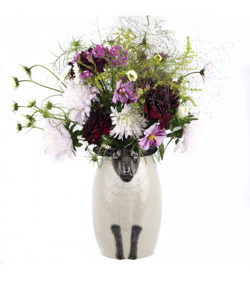 Black faced suffolk sheep - Large Flower Vase Quail Ceramics table flower living room vase kitatori switzerland