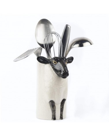 Black faced suffolk sheep - Ceramic Utensil Holder Quail Ceramics