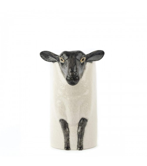 Black faced suffolk sheep - Ceramic Utensil Holder Quail Ceramics