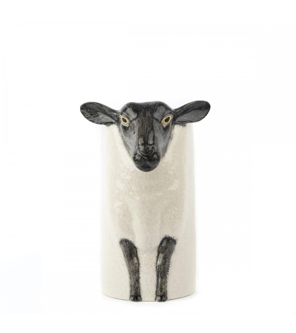 Mouton suffolk à tête noire - Pot à ustensiles de cuisine en ceramique Quail Ceramics original suisse