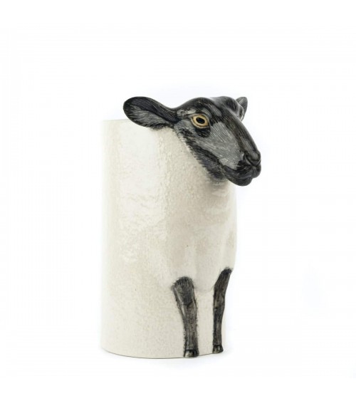 Black faced suffolk sheep - Ceramic Utensil Holder Quail Ceramics