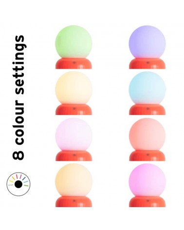 Skittle Lamp Corail - Lampe de table sans fil Lund London a poser de nuit led moderne originale design suisse