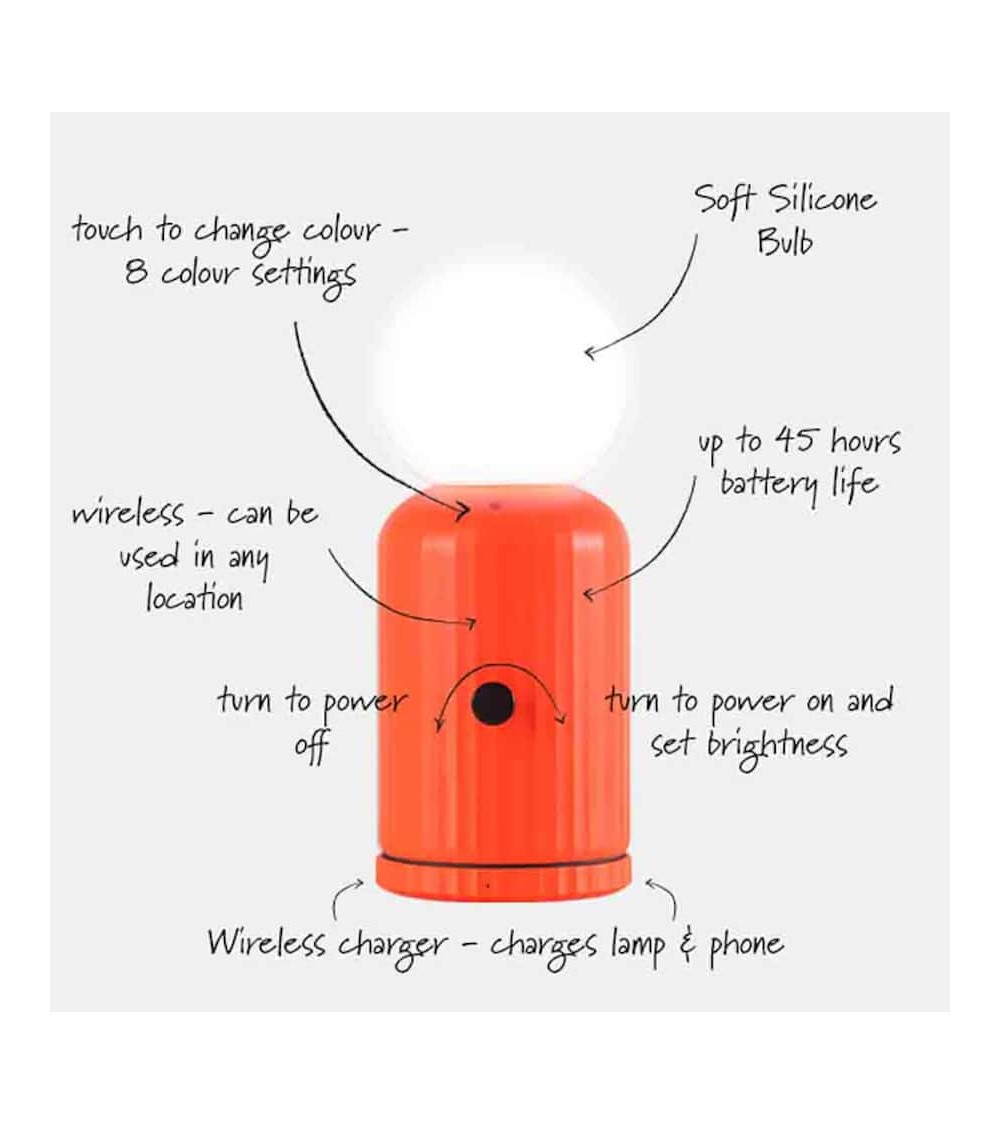 Skittle Lamp Koralle - Kabellose LED Tischlampe Lund London tischleuchte led modern designer kaufen