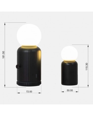 Mini Lamp Black - Mini Cordless table lamp Lund London light for living room bedroom kitchen original designer