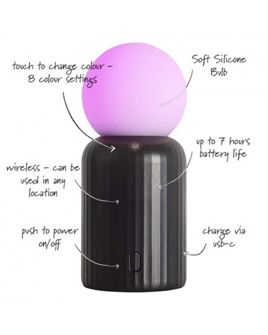 Mini Lamp Black - Mini Cordless table lamp Lund London light for living room bedroom kitchen original designer