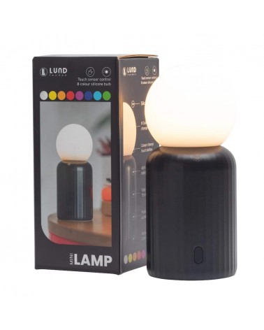 Mini Lamp Noir - Mini lampe de table sans fil Lund London a poser de nuit led moderne originale design suisse