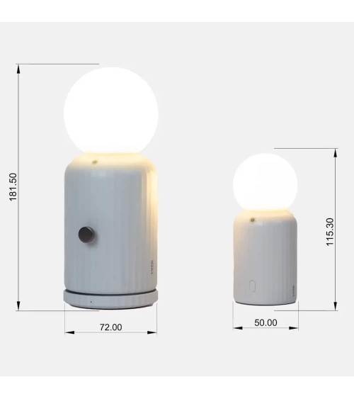 Mini Lamp Bianco - Mini Lampada da tavolo senza fili Lund London Lampade led design moderne salotto