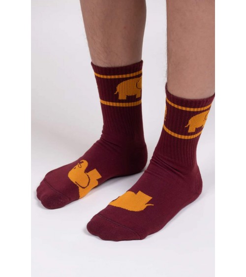 Organic cotton sports socks - Burgundy Trendsplant funny crazy cute cool best pop socks for women men