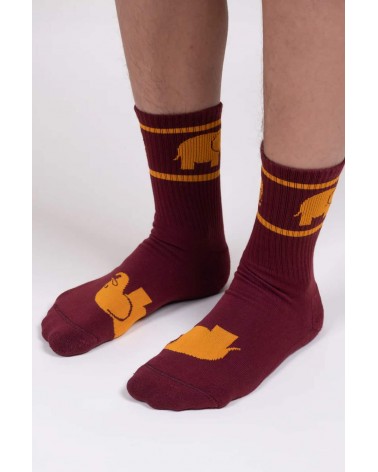 Organic cotton sports socks - Burgundy Trendsplant funny crazy cute cool best pop socks for women men