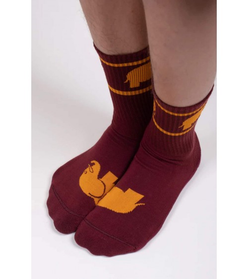 Organic cotton sports socks - Burgundy Trendsplant funny crazy cute cool best pop socks for women men