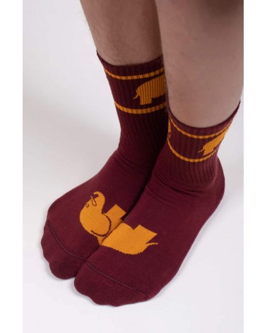 Organic cotton sports socks - Burgundy Trendsplant funny crazy cute cool best pop socks for women men