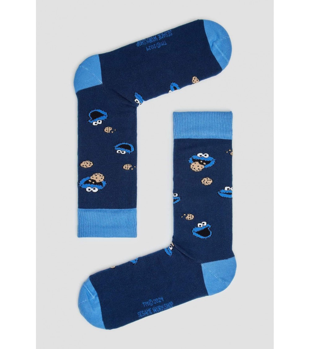 Be Sesame Street Cookie Monster - Chaussettes en coton bio Besocks jolies pour femme originales pour homme chausset rigolotes...