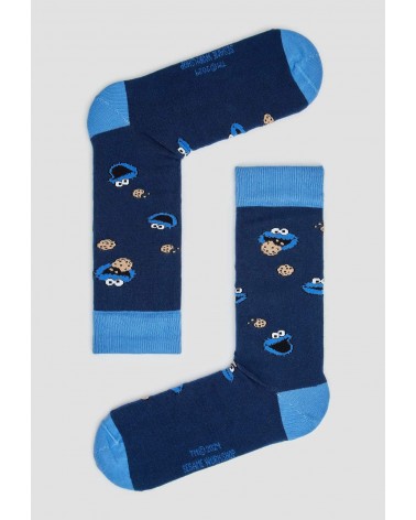 Be Sesame Street Cookie Monster - Chaussettes en coton bio Besocks jolies pour femme originales pour homme chausset rigolotes...