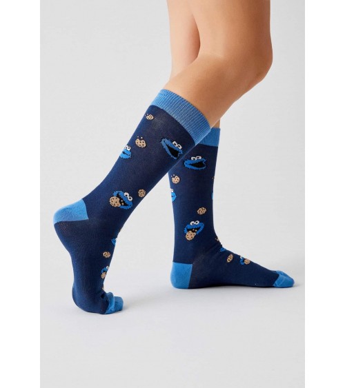 Be Sesame Street Cookie Monster - Chaussettes en coton bio Besocks jolies pour femme originales pour homme chausset rigolotes...