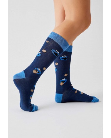 Be Sesame Street Cookie Monster - Chaussettes en coton bio Besocks jolies pour femme originales pour homme chausset rigolotes...