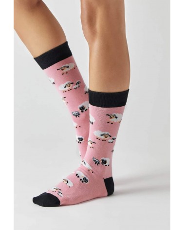 Be Sheep - Organic cotton socks - Pink Besocks funny crazy cute cool best pop socks for women men