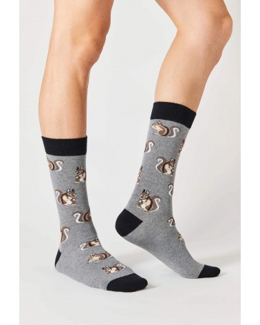 BeSquirrel - Squirrel Organic cotton socks Besocks funny crazy cute cool best pop socks for women men