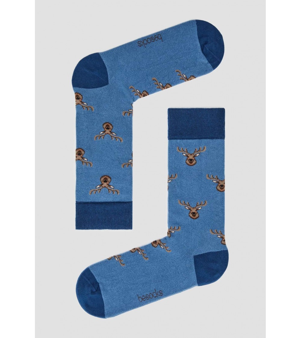 BeReindeer - Socken aus bio Baumwolle - Blau Besocks socke kuschelsocken für damen lustig herren farbige coole socken