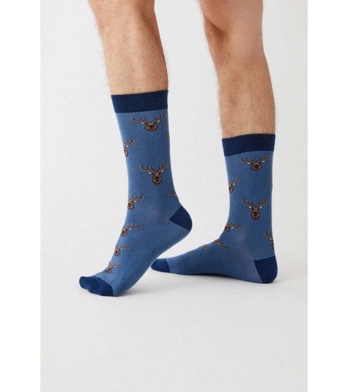 BeReindeer - Calze in cotone bio - Blu Besocks calze da uomo per donna divertenti simpatici particolari