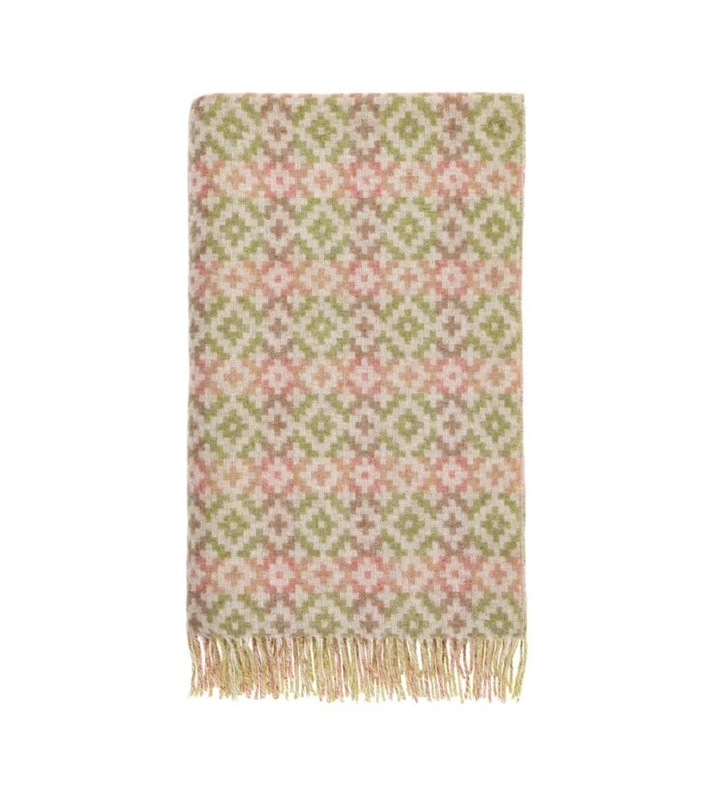 Plaid Dartmouth Vert - Couverture en pure laine vierge Bronte by Moon un plaid cocooning couverture chaude douce plaide lit