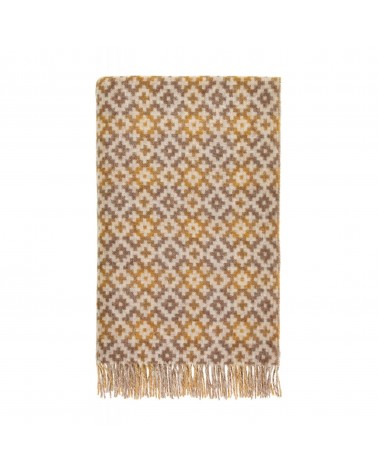 Dartmouth Gold - Pure new wool blanket Bronte by Moon warm cozy soft sofa throw blanket picnic throws and blankets