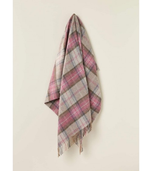 Plaid STROUD HEATHER - Couverture pure laine vierge Bronte by Moon anglaise plaid tartan ecossais 100 laine highland