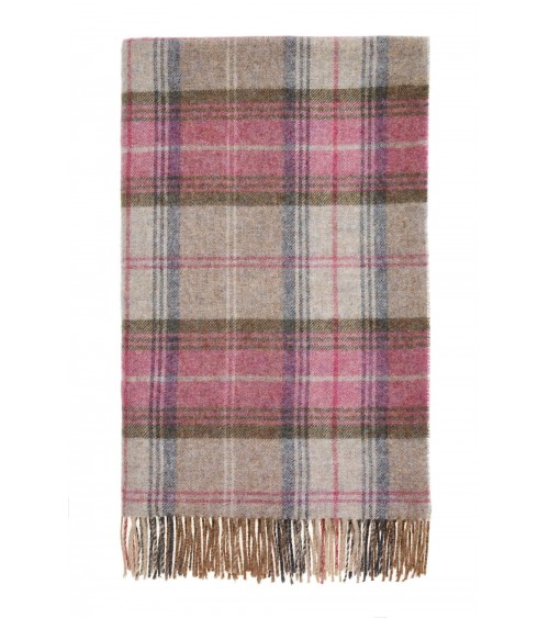 Plaid STROUD HEATHER - Couverture pure laine vierge Bronte by Moon anglaise plaid tartan ecossais 100 laine highland