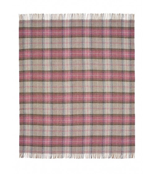 Plaid STROUD HEATHER - Couverture pure laine vierge Bronte by Moon anglaise plaid tartan ecossais 100 laine highland