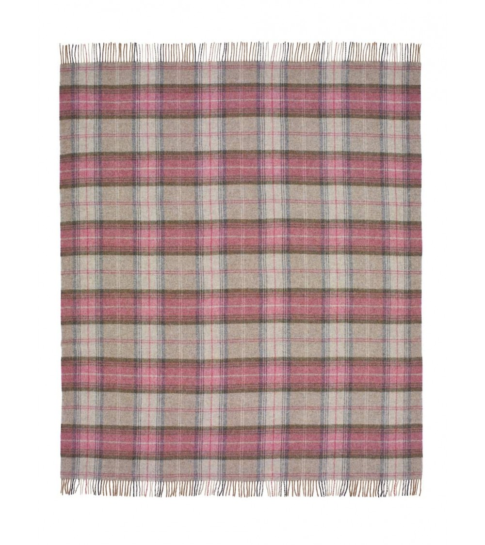 Plaid STROUD HEATHER - Couverture pure laine vierge Bronte by Moon anglaise plaid tartan ecossais 100 laine highland