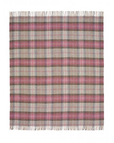 Plaid STROUD HEATHER - Couverture pure laine vierge Bronte by Moon anglaise plaid tartan ecossais 100 laine highland