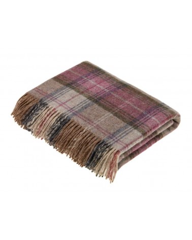 Plaid STROUD HEATHER - Couverture pure laine vierge Bronte by Moon anglaise plaid tartan ecossais 100 laine highland